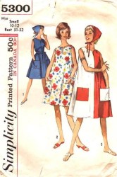 5300  SIMPLICITY  1963 SLEEVELESS FLARE BEACH DRESS LENGTHS PATTERN SM 10-12